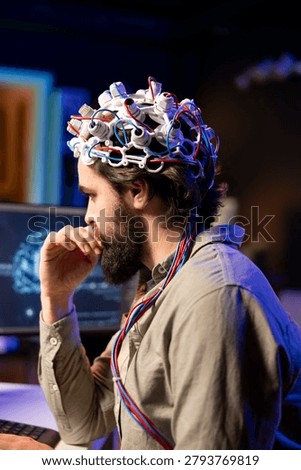 IT admin coding and using EEG headset to upload brain into computer, gaining immortality, neuroscientist engineering transhumanism experiment, inserting consciousness into cyberspace.