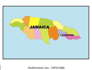 Administrative Map Jamaica Stock Photo 149151686 | Shutterstock