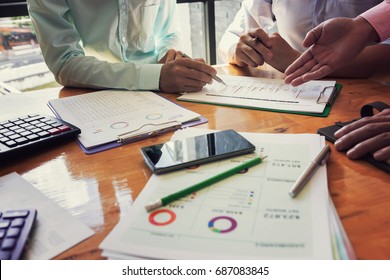 Administrator business man financial inspector and secretary making report, calculating or checking balance. - Shutterstock ID 687083845