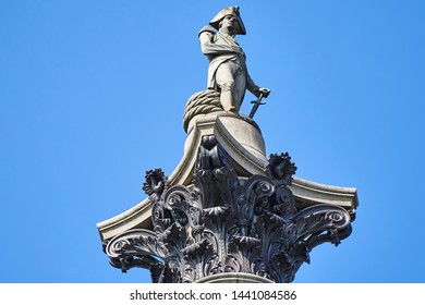 Admiral Lord Nelson, On Duty In Trafalgar Square In London