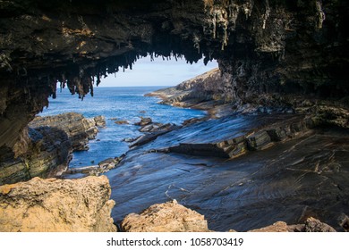 Admirals arch on kangaroo island cave South Australia holiday destination eroded stalactites 
