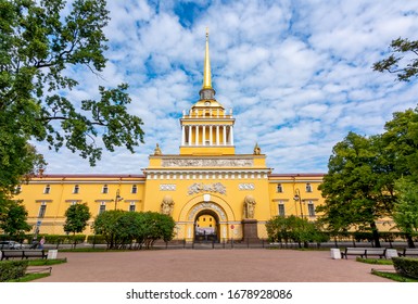 Admiralty Building In Alexander Gardens, Saint Petersburg, Russia