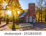 Admiralty building in Catherine park in autumn, Tsarskoe Selo (Pushkin), St. Petersburg, Russia