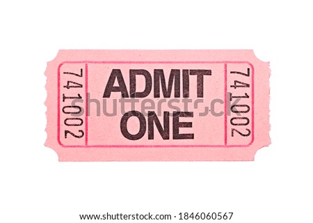 An admittance ticket isolated on a white background