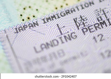 Admitted stamp of Japan Visa for immigration travel concept - Shutterstock ID 291042407