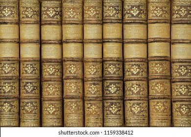 ADMONT, AUSTRIA - JULY 6, 2018: A Collection Of Antique German Dictionaries In The Library Of Admont Abbey, A Benedictine Monastery.