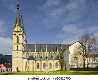 ADMONT, AUSTRIA – MARCH 25, 2017: Abbey Church Of Admont Abbey. Benedictine Monastery Located On The Enns River In The Town Of Admont. Dedicated To Saint Blaise, Admont Abbey Was Founded In 1074