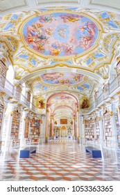 Admont/Austria-April 15 2017: 
With The Combination Of Art, For Now The Library Of The Benedictine Monastery Is A World-Class Place That You Must Come Once In Life Time. April 15 2017-Admont Austria.