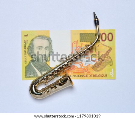 Adolphe Sax on the banknote of 200 Belgian francs.