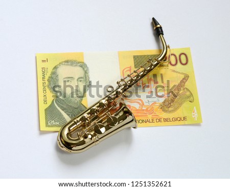 Adolphe Sax on the banknote of 200 Belgian francs.
