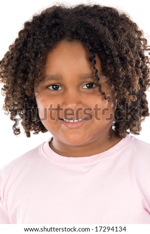 Pretty girl with long afro hair