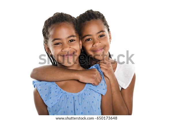 Adorable African Twin Girl On Studio Stock Photo 650173648 | Shutterstock