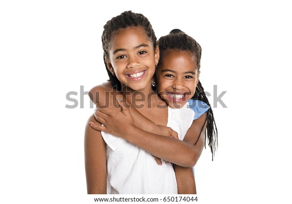 Adorable African Twin Girl On Studio Stock Photo (Edit Now) 650174044