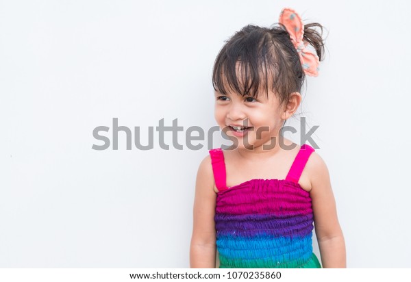 Adorable Asian Little Girl Wear Colorful Stock Photo (Edit Now) 1070235860