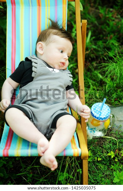 Adorable Baby Boy Cute Hairstyle Relaxing Stock Photo Edit Now