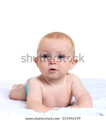 Similar – Image, Stock Photo Portrait of a three month old baby