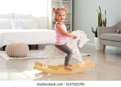 Adorable Baby Girl Rocking Horse Home Stock Photo 2147325705 | Shutterstock