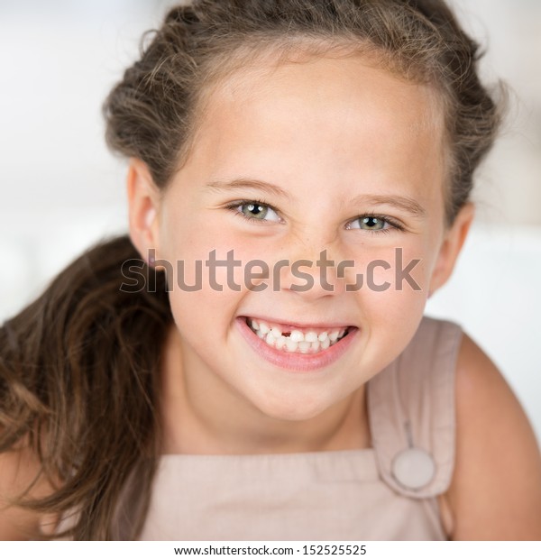 Adorable Beautiful Little Girl Grinning Camera Stock Photo 152525525 ...