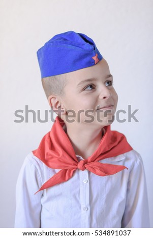 adorable boy looking up