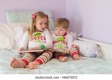 Adorable Brother Sister Siblings Wearing Pajamas Stock Photo 546073105 ...