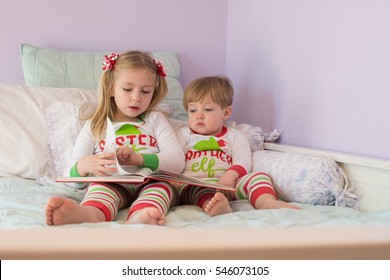 Adorable Brother Sister Siblings Wearing Pajamas Stock Photo 546073105 ...