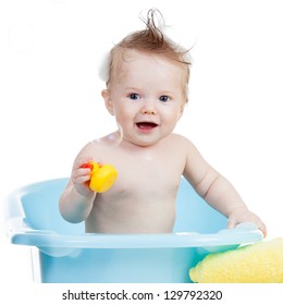 Adorable Child Boy Taking Bath Blue Stock Photo 129792320 | Shutterstock