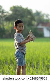 Adorable Expression Of A Child Playing Alone In The Park.