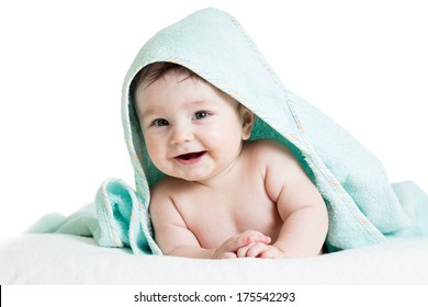 Adorable Happy Baby In Towel