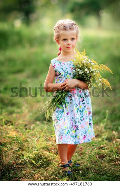 Adorable Little Blonde Girl Braided Hair Stock Photo Edit Now
