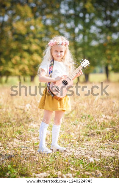 Adorable Little Girl Smiles Camera Curvy Stock Photo Edit Now