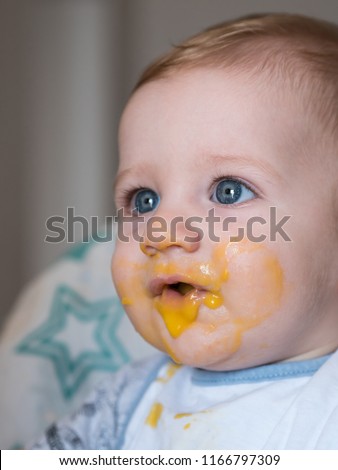 Similar – Image, Stock Photo Hit rate. Baby Puree