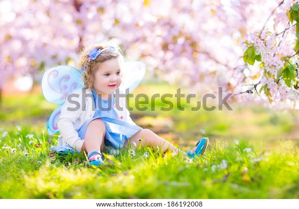 Adorable Toddler Girl Curly Hair Flower People Parks