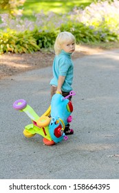 Adorable Toddler Girl With Pouting Lips