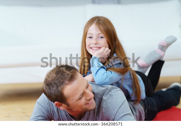 Adorable Young Redhead Girl Her Father Stock Photo Edit Now 36620