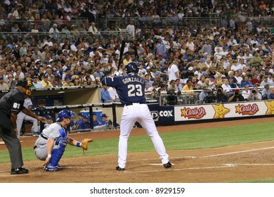 Adrian Gonzales Steps In The Batters Box