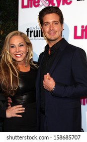 Adrienne Maloof And Jacob Busch At The Hollywood In Bright Pink, Bagatelle LA, West Hollywood, CA 10-09-13