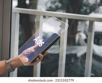 ADS advertisements Advertising on online platforms marketing strategy Promotion of products targeting online customers Advertising materials when visiting the website - Shutterstock ID 2315102779