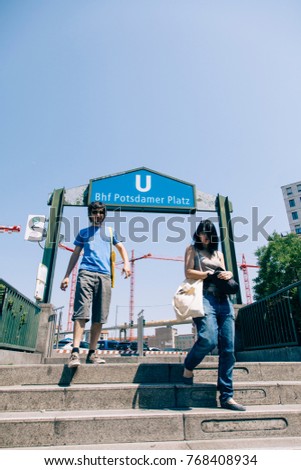 Similar – Image, Stock Photo Stairs at Potsdamer Platz
