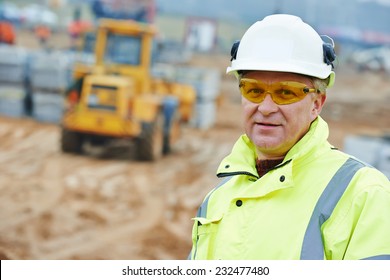 Adult Construction Manager Or Building Site Foreman Worker