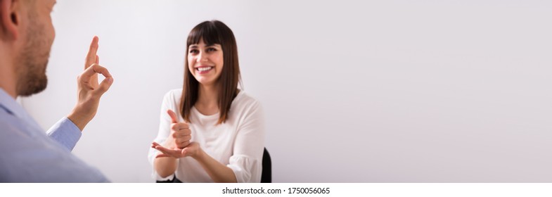 Adult Deaf People Learning Sign Hand Language 