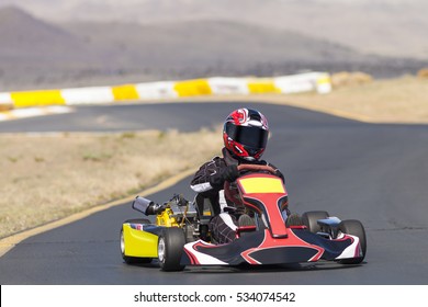 Adult Go Kart Racer On Track