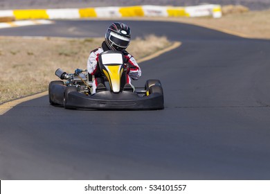 Adult Go Kart Racer On Track