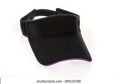 Adult golf black visor on white background