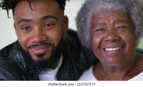 Adult Grandson And Senior Grandmother Love And Affection Authentic Real Life Family Moment