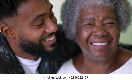 Adult Grandson And Senior Grandmother Love And Affection Authentic Real Life Family Moment