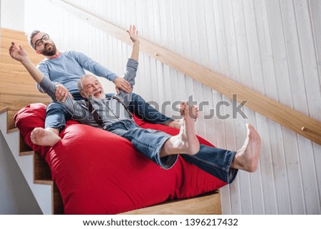 Similar – Image, Stock Photo Stairs in the old building