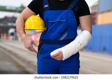 Adult Hurt At Job. Broken Arm Pain