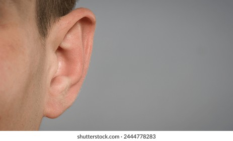 adult male  ear detail close-up shot 