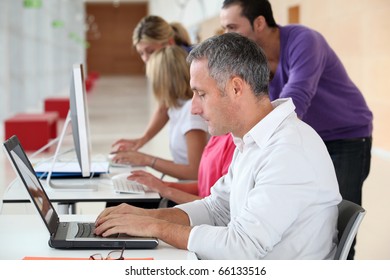 Adult Man Attending Business Training