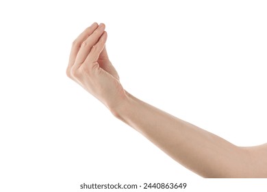 Adult man hand Italian gesture isolated on white background